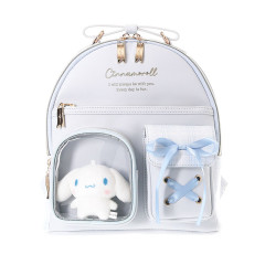 Japan Sanrio Backpack with Plush Pocket - Cinnamoroll