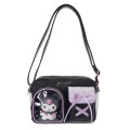 Japan Sanrio Shoulder Bag with Plush Pocket - Kuromi - 1