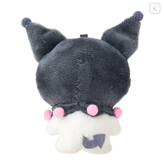 Japan Sanrio Shoulder Bag with Plush Pocket - Kuromi - 8