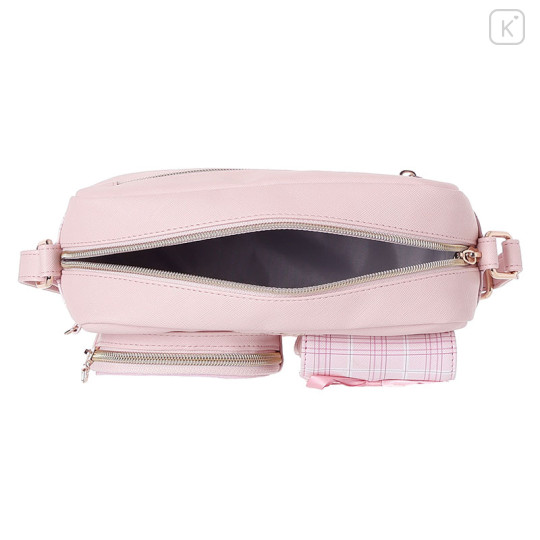Japan Sanrio Shoulder Bag with Plush Pocket - My Melody - 6