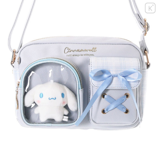 Japan Sanrio Shoulder Bag with Plush Pocket - Cinnamoroll - 2