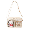Japan Sanrio Shoulder Bag with Plush Pocket - Pochacco - 1
