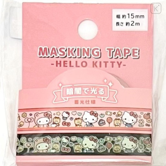 Japan Sanrio Luminous Masking Tape - Hello Kitty - 1