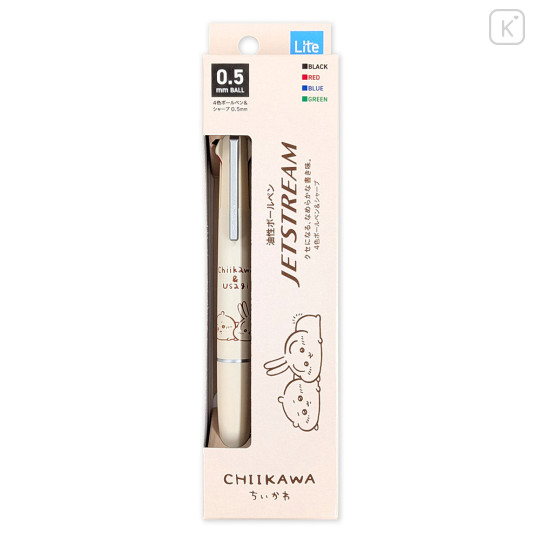 Japan Chiikawa Jetstream Lite Touch 4&1 Multi Ballpoint Pen + Mechanical Pencil - Chiikawa & Usagi : 0.5mm Ivory - 2