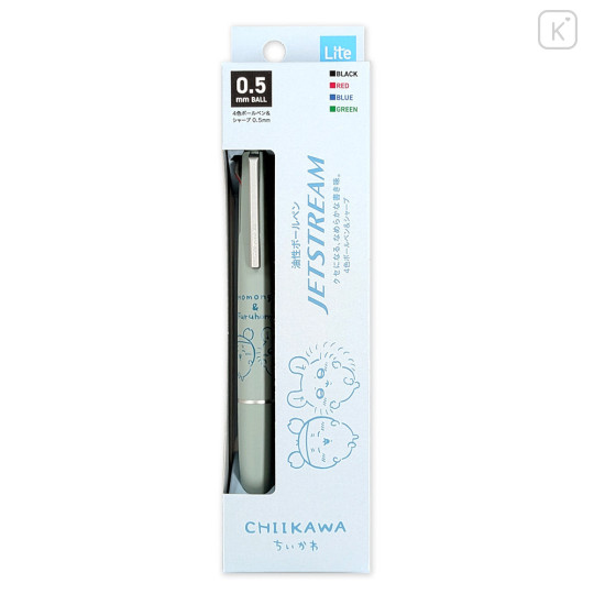 Japan Chiikawa Jetstream Lite Touch 4&1 Multi Ballpoint Pen + Mechanical Pencil - Furuhonya Kani-chan & Momonga : 0.5mm Mint - 2