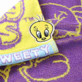 Japan Looney Tunes Mini Towel Jacquard Handkerchief - Tweety : Yellow Purple - 2