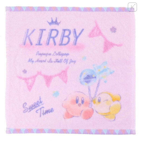 Japan Kirby Mini Towel Jacquard Handkerchief - Kirby & Waddle Dee : Pink - 1
