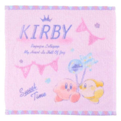 Japan Kirby Mini Towel Jacquard Handkerchief - Kirby & Waddle Dee : Pink