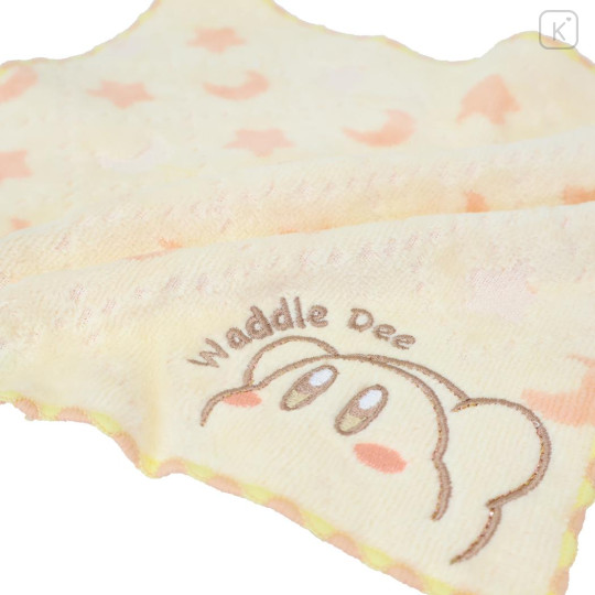 Japan Kirby Mini Towel Jacquard Handkerchief - Waddle Dee : Light Yellow Star Moon - 2