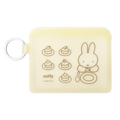 Japan Miffy Flappo Silicone Mini Accessory Pouch - Miffy : Light Yellow Cake