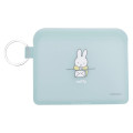 Japan Miffy Flappo Silicone Mini Accessory Pouch - Miffy : Light Blue Writing - 1