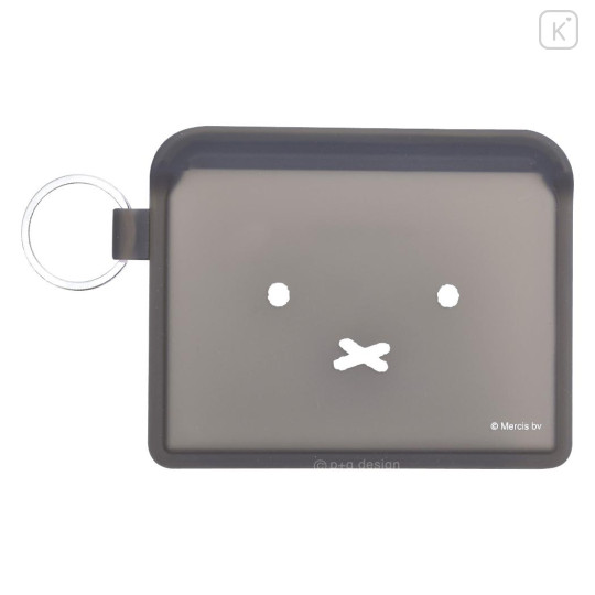 Japan Miffy Flappo Silicone Mini Accessory Pouch - Miffy : Black Face - 1