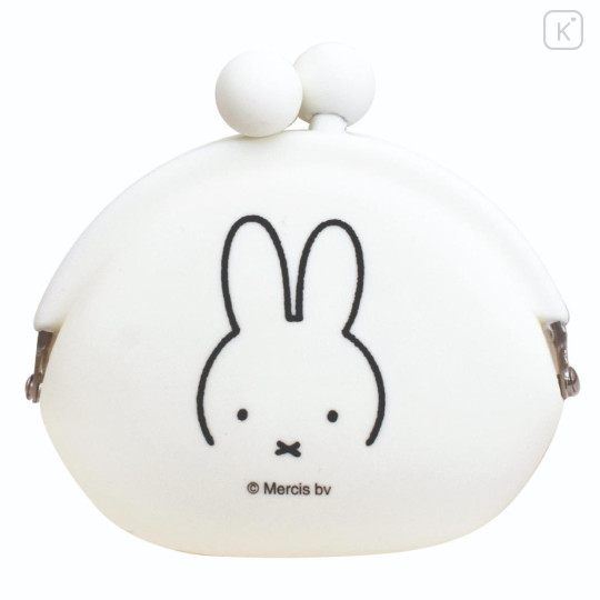 Japan Miffy Pochi Silicone Mini Accessory Pouch - Miffy : White - 1