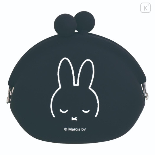 Japan Miffy Pochi Silicone Mini Accessory Pouch - Miffy : Black - 1