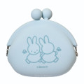 Japan Miffy Pochi Silicone Mini Accessory Pouch - Miffy : Light Blue - 1