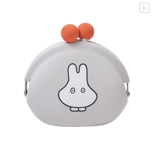 Japan Miffy Pochi Silicone Mini Accessory Clasp Pouch - Ghost Grey - 1