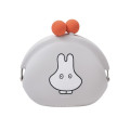 Japan Miffy Pochi Silicone Mini Accessory Clasp Pouch - Ghost Grey - 1