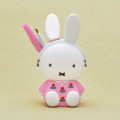 Japan Miffy Pochi Silicone Mini Accessory Pouch - Miffy : 3D Sitting Pink Dress - 2