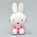 Japan Miffy Pochi Silicone Mini Accessory Pouch - Miffy : 3D Sitting Pink Dress - 3