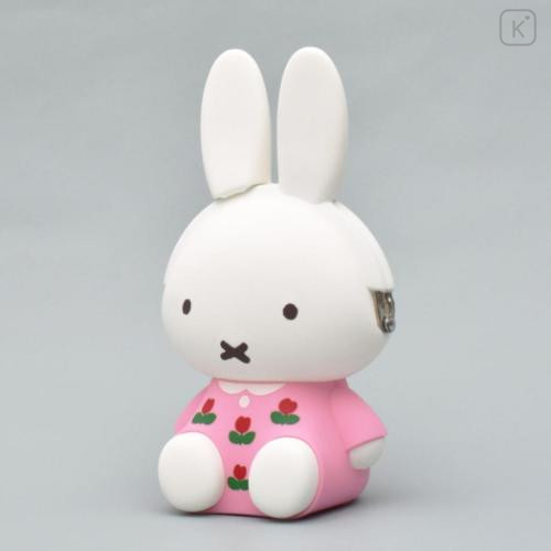 Japan Miffy Pochi Silicone Mini Accessory Pouch - Miffy : 3D Sitting Pink Dress - 4