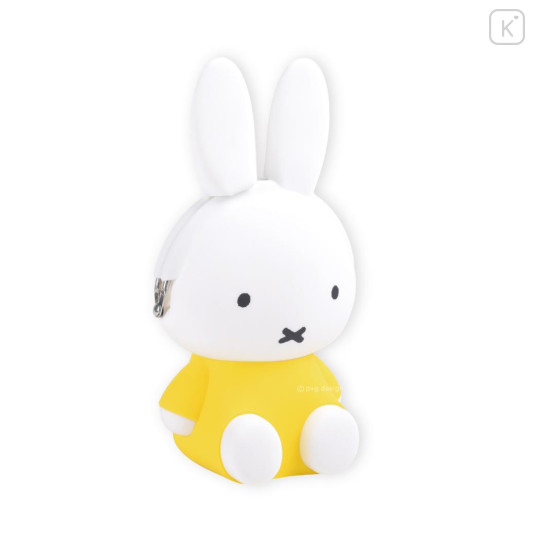 Japan Miffy Pochi Silicone Mini Accessory Pouch - Miffy : 3D Sitting Yellow Dress - 1