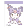 Japan Sanrio Mini Notepad - Kuromi : Cheerful Ribbon - 1