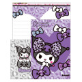 Japan Sanrio Volume Up Letter Envelope Set - Kuromi : Gal Art Big Ribbon Leopard - 1