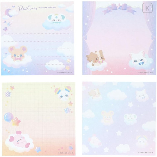 Japan Pretty Cure Square Memo Pad - Petit Cure Fairies Purple - 2