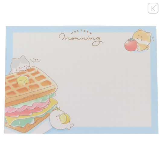 Japan Kamio Mini Notepad - Dog Cat Good Morning Sandwich - 3