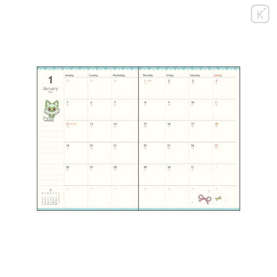 Japan Pokemon B6 Monthly Schedule Book - Pocket Monster : Characters Happy 2026 - 2