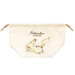 Japan Pokemon Drawstring Pouch & Lunch Bag - Pikachu : Number025 Running