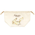 Japan Pokemon Drawstring Pouch & Lunch Bag - Pikachu : Number025 Running - 1