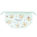Japan Pokemon Drawstring Pouch & Lunch Bag - Pikachu : Number025 Mint - 1