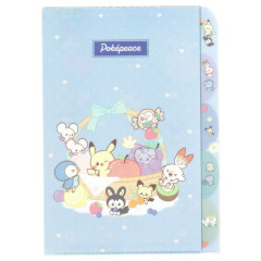 Japan Pokemon 5 Pockets A4 Index File Holder - Pokepeace Fruits Blue