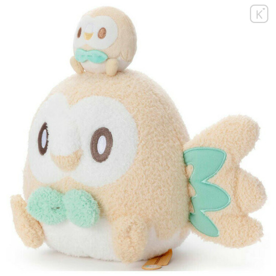 Japan Pokemon Fluffy Plush Toy - Rowlet with Doll - 2
