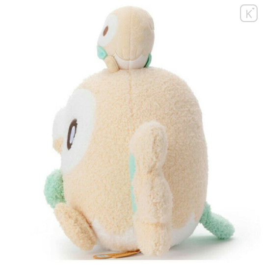 Japan Pokemon Fluffy Plush Toy - Rowlet with Doll - 3