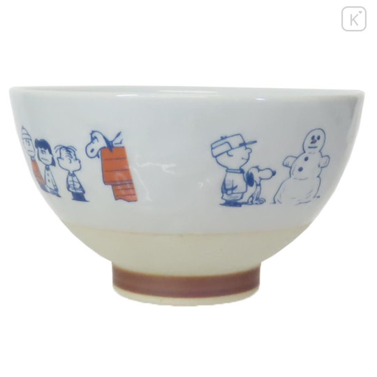 Japan Peanuts Hasami Ware Rice Bowl - Snoopy : White Snowman - 3