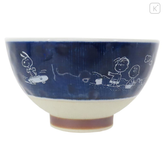 Japan Peanuts Hasami Ware Rice Bowl - Snoopy : Navy Surfing - 3