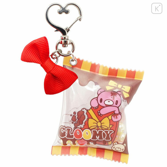 Japan Gloomy Bear Shaka Shaka Keychain - Heart Chocolate Ribbon Red - 1
