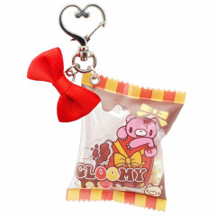 Japan Gloomy Bear Shaka Shaka Keychain - Heart Chocolate Ribbon Red