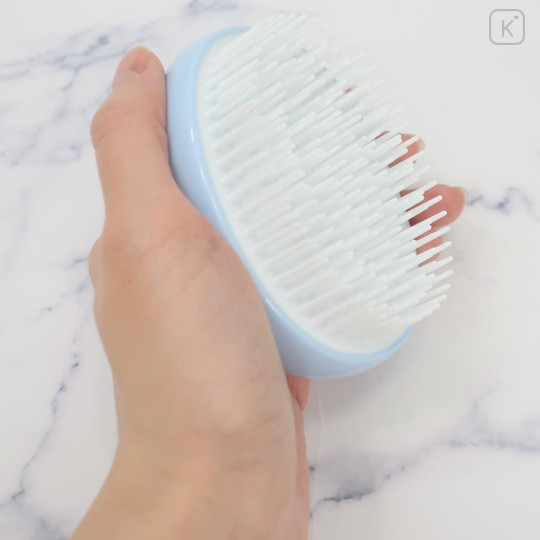 Japan Tamagotchi Oval Hair Brush - Pixel Light Blue - 2