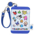 Japan Tamagotchi Pass Case Card Holder & Reel - Characters Blue - 1