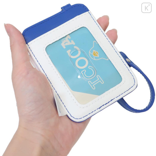 Japan Tamagotchi Pass Case Card Holder & Reel - Characters Blue - 2