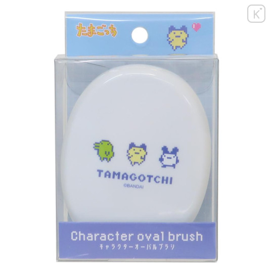 Japan Tamagotchi Oval Hair Brush - Pixel White - 1