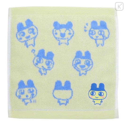 Japan Tamagotchi Mini Towel Jacquard Handkerchief - Mametchi Funny Yelloew - 1