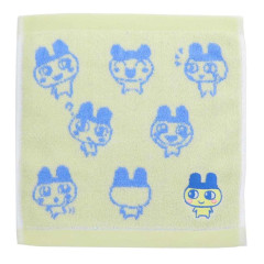 Japan Tamagotchi Mini Towel Jacquard Handkerchief - Mametchi Funny Yelloew