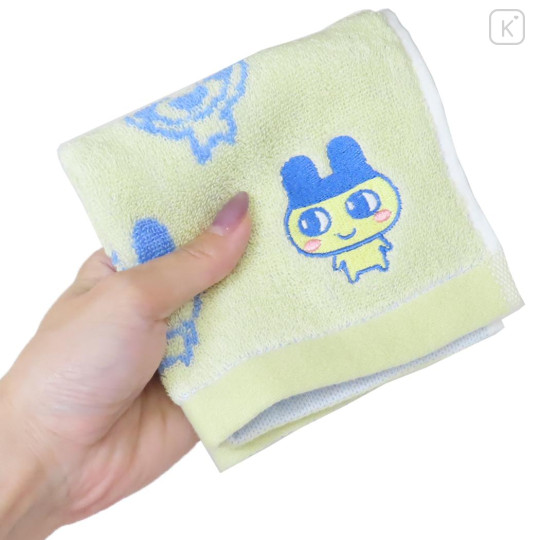 Japan Tamagotchi Mini Towel Jacquard Handkerchief - Mametchi Funny Yelloew - 3