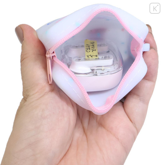 Japan Sanrio Silicone Mini Accessory Pouch - Cinnamoroll : Face White - 3