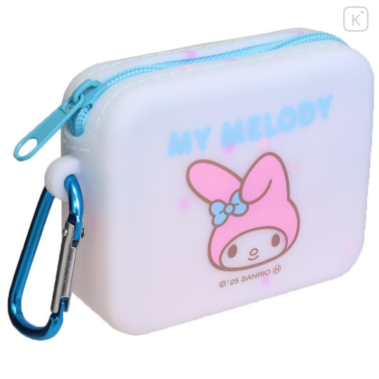 Japan Sanrio Silicone Mini Accessory Pouch - My Melody : Face Pink - 1
