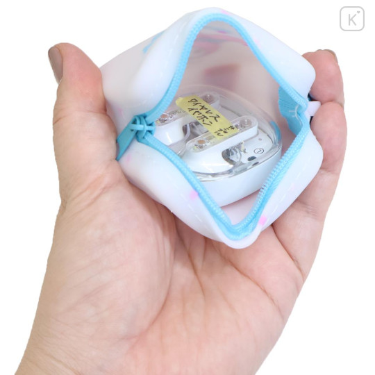 Japan Sanrio Silicone Mini Accessory Pouch - My Melody : Face Pink - 3